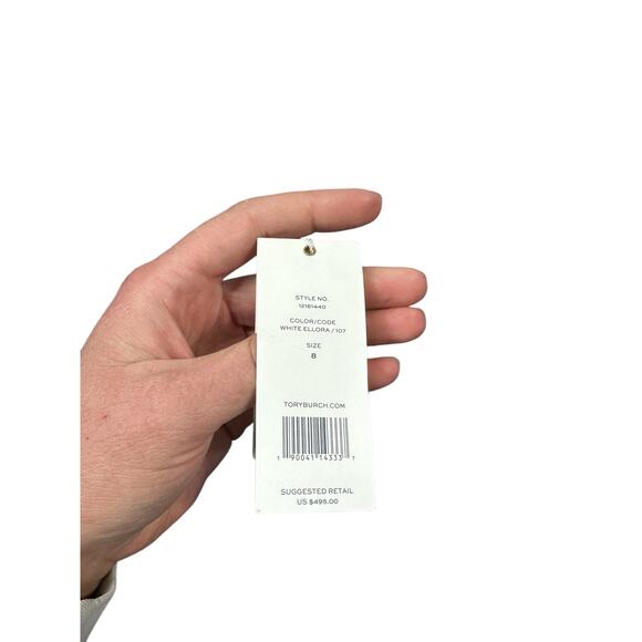 Tory Burch White Ellora Crisscross-Back High-Low Midi Dress Runway - Picture 6 of 12